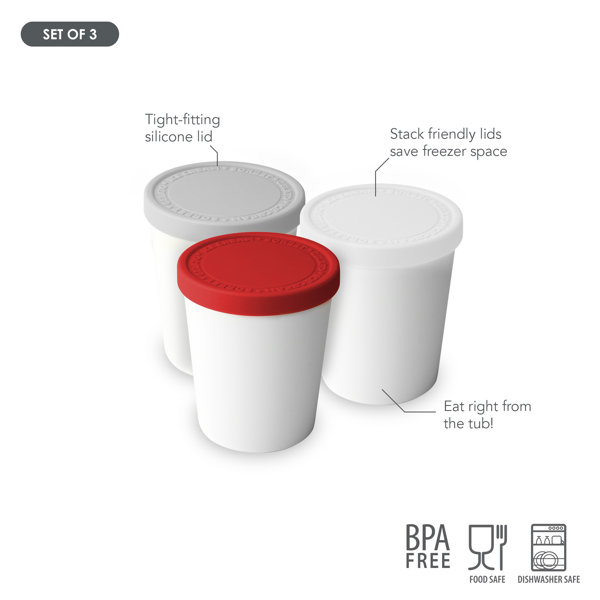 Tovolo Mini Sweet Treat Ice Cream Tubs, 6 Oz. Mini Ice Cream Tubs, Set